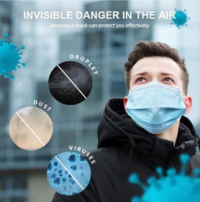 αναπνεύσιμη μίας χρήσης ιατρική μάσκα προσώπου, 3 εγκεκριμένες μάσκες προσώπου πτυχών FDA
